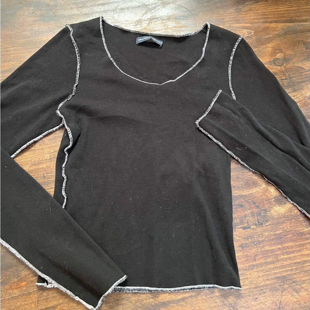 Brandy Melville black knit long sleeve top